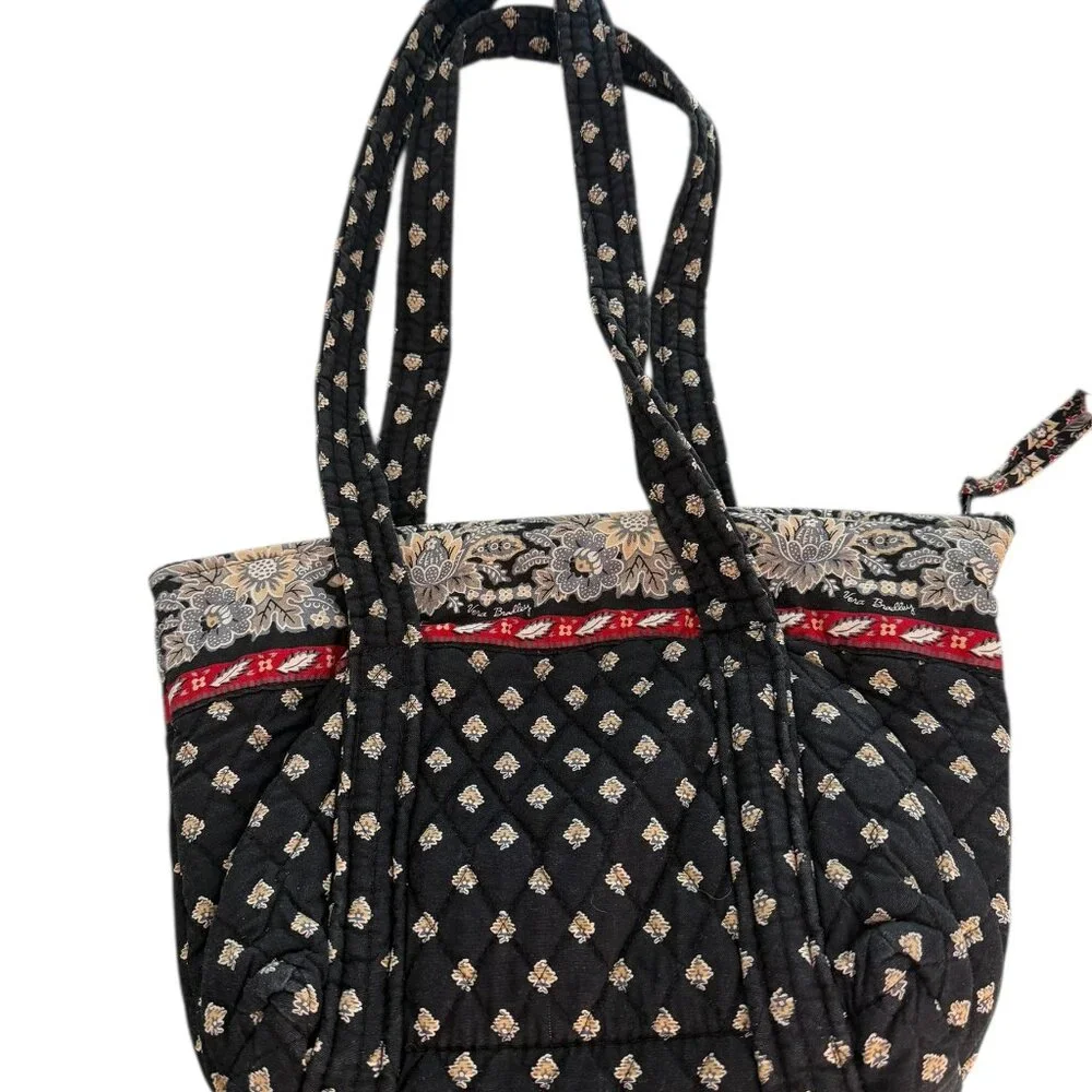 ✨ VERA BRADLEY Vintage Floral Quilted Cotton Zip Tote Bag EUC 🌸 - Picture 2 of 5